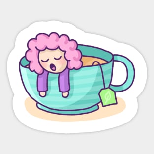 Teacup Nap Sticker